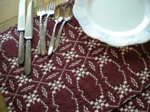 Marsala and Cream Doubleweave Placemats