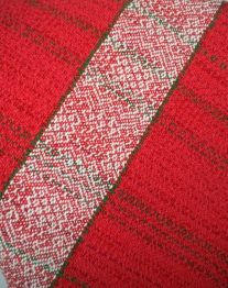 Red Cotton Towel woven "as drawn in."